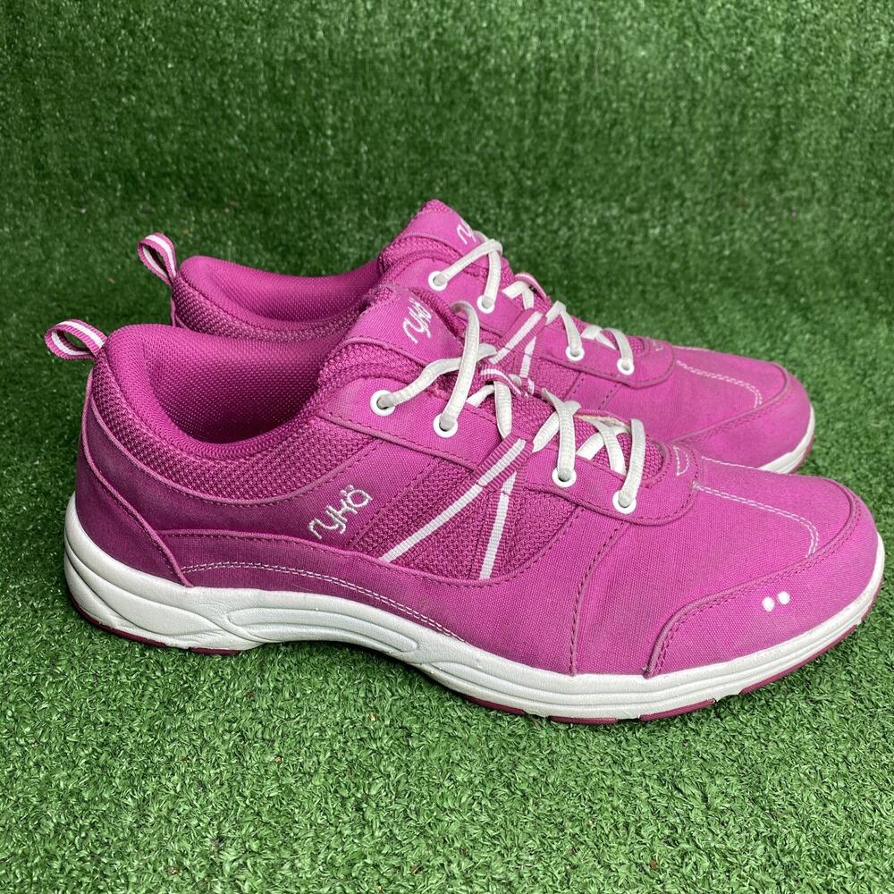 Ryka Tempo Womens Pink White Textile Comfort Lace Up Athletic Sneaker Size 11